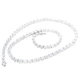 21.25CT Lab Grown Oval Diamond Graduated Tennis Necklace Platinum & 14K