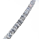 21.25CT Lab Grown Oval Diamond Graduated Tennis Necklace Platinum & 14K