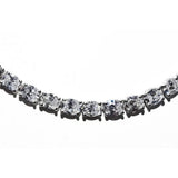 21.25CT Lab Grown Oval Diamond Graduated Tennis Necklace Platinum & 14K