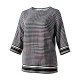 NY Collection Printed Tunic 3/4 Sleeve , Size Petite Medium Bicolor