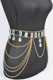 Oversize Acrylic Stone Layered Chain Belt