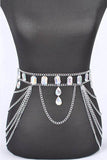 Oversize Acrylic Stone Layered Chain Belt