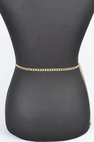 Plus Size Mix Chain Rhinestone Layered Chain Belt