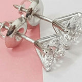 2.15 Ct Diamond Stud Earrings Natural Round Real 14k White Gold Martini F-G/I1