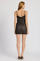 LACE MNI DRESS WITH RUFFLE DETAI