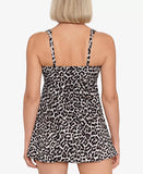 Swim Solutions Womens Tummy-Control Square-Neck Swimdress, Size 14