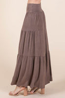 Solid Tiered Ruffle Skirt