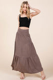 Solid Tiered Ruffle Skirt