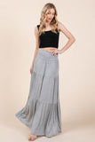 Solid Tiered Ruffle Skirt