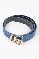 Plus Size Denim Logo Buckle Belt