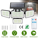 216 LEDs  Solar Outdoor Light Motion Sensor Security Wireless Lamp