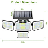 216 LEDs  Solar Outdoor Light Motion Sensor Security Wireless Lamp