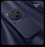 Light Luxury Leather-Grain Magnetic Car Mount Lens-Cover Full-Body Drop-Resistant Protective Case