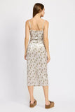 PRINTED SPAGHETTI STRAP MIDI DRESS