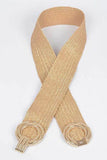 Metallic Faux Straw Elastic Belt