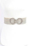 Metallic Faux Straw Elastic Belt