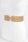 Metallic Faux Straw Elastic Belt