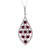 .58ct Ruby Diamond Fashion Pendants 14KT White Gold