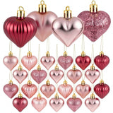 Elcoho 48 Pieces Valentines Day Heart Shaped Baubles Hanging Ornaments Valentin