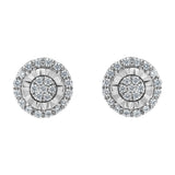 Sterling Silver Diamond Cluster Earrings (1 cttw, I-J Color, I2-I3 Clarity)