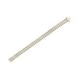 14K Yellow and White Gold 5.0 Cttw Round & Baguette Cut Diamond 7" Reflective Tennis Bracelet (H-I Color, I1-I2 Clarity)