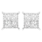 Sterling Silver 3/4 cttw Composite Diamond Stud Earrings (I-J, I2-I3)
