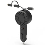 21W 3-in-1 Retractable Car Phone Charger