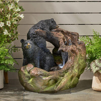 22" Weather Resistant Outdoor Floor Fountain With LED Lights (SAK77651)
