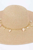 Shell And Pearl Mix Charm Floppy Sun Hat