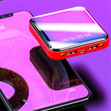 Mini Power Bank 20000 MAh Portable Mirror Digital Display Power Bank