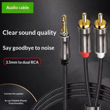 One-to-two 3.5mm To Dual RCA Audio Cable
