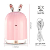 220ml Cool Mist Humidifier Ultrasonic Air Diffuser Atomizer with 7 Color