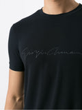 Giorgio Armani Men Asv Stretch-Viscose T-Shirt With Signature Logo