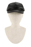 Vintage Faux Leather Solid Beret Cap