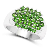 1.93 Carat Genuine Chrome Diopside .925 Sterling Silver Ring