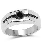 0.74 Carat Genuine Black Diamond .925 Sterling Silver Ring