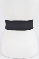 Plus Size Crystal Logo Buckle Elastic Belt