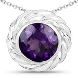3.30 Carat Genuine Amethyst .925 Sterling Silver Pendant