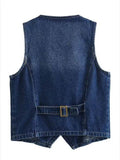 Cropped Denim Vest