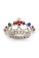Crystal Crown Brooch