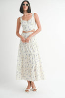 IPA2228S FLORAL TIERED MAXI SKIRT