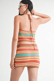 STRIPPED CROCHET MINI SKIRT