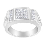 Men's 14K White Gold Diamond Cluster Ring (2 cttw, G-H Color, SI1-SI2 Clarity)