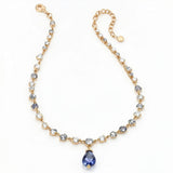 Charter Club Crystal and Stone Teardrop Lariat Necklace