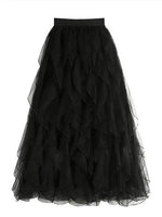 Ruffle midi skirt