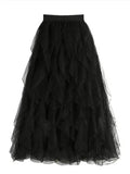 Ruffle midi skirt