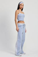 DOUBLE WAIST STRAIGHT LEG PANTS