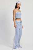 DOUBLE WAIST STRAIGHT LEG PANTS
