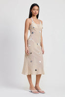 SQUARE NECK MIDI BIAS DRESS