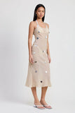 SQUARE NECK MIDI BIAS DRESS